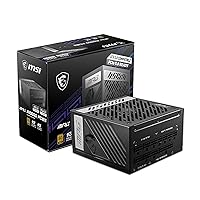 MSI MPG A1000G Gaming Power Supply - 80 Plus Gold Certified 1000W - 0% RPM Mode - Fully Modular - 100% Japanese 105°C Capacitors - Compact Size - ATX PSU