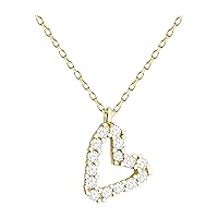 Sofia Milani - Women's Necklace 925 Silver - with Zirconia Stone - Heart Pendant