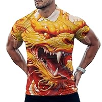 Dragon Men's Polo Shirt Casual Golf Polo Shirt Short Sleeve Sports T-Shirt