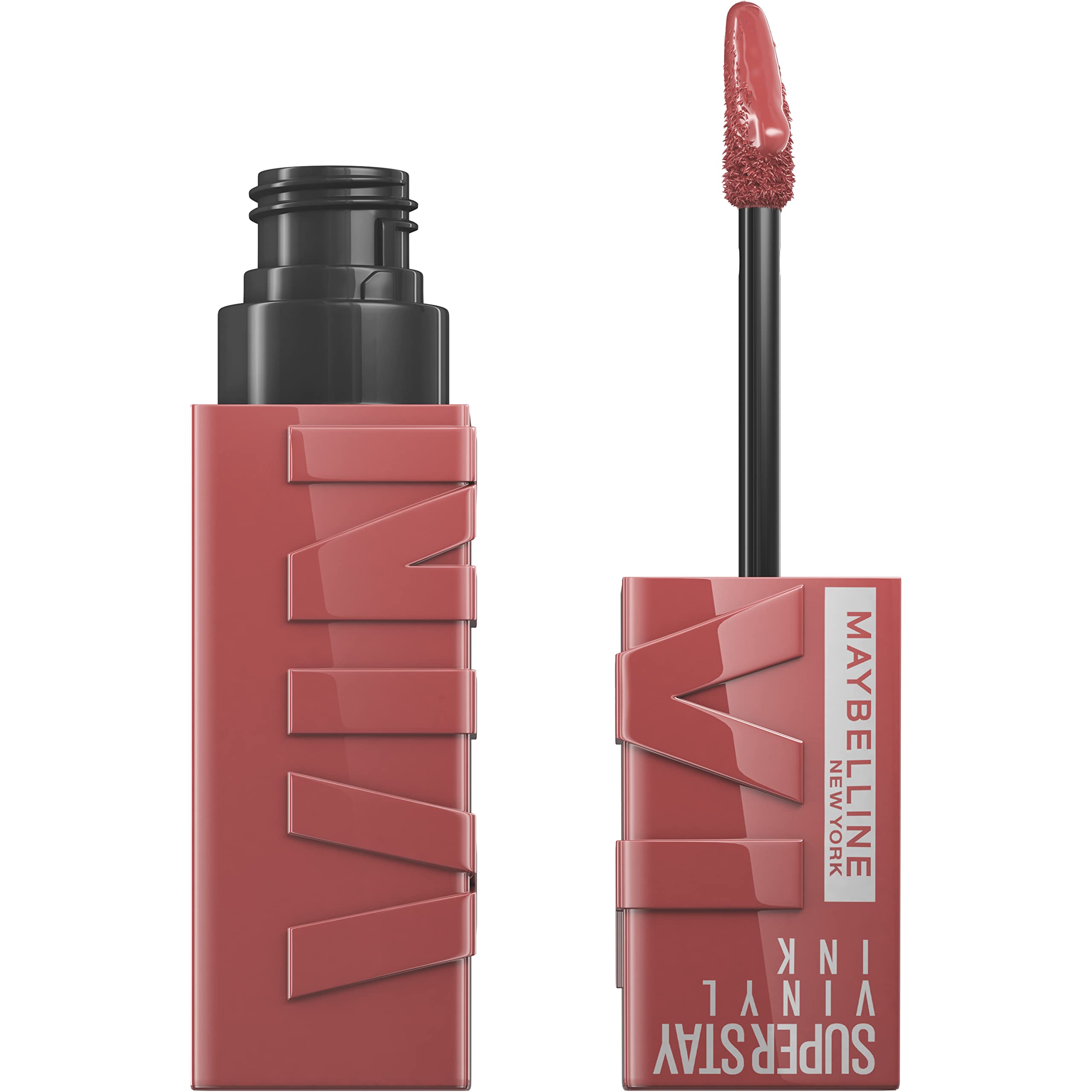 MAYBELLINE New York Super Stay Vinyl Ink Longwear No-Budge Liquid Lipcolor Makeup, Highly Pigmented Color and Instant Shine, Cheeky, Rose Nude Lipstick, 0.14 fl oz, 1 Count