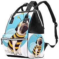 Pug Animal Diaper Bag Travel Mom Bags Nappy Backpack Large Capacity for Baby Care
