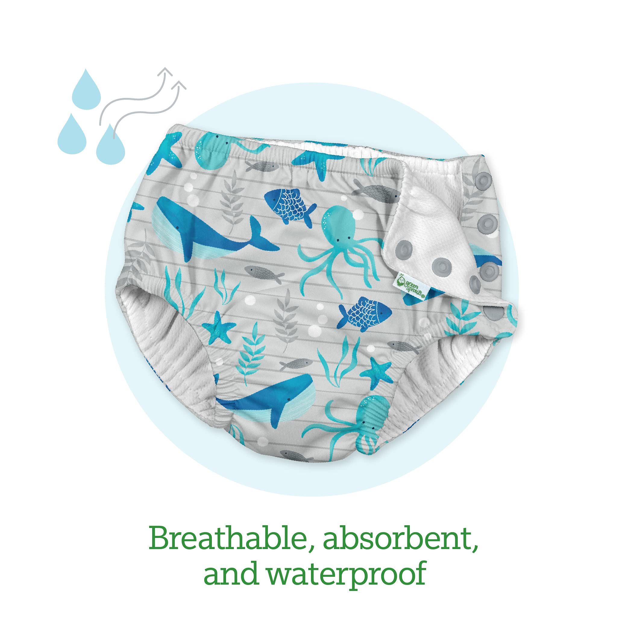 i play. by green sprouts Snap Reusable Swim Diaper | No other diaper necessary, UPF 50+ protection