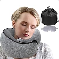 Wander Plus Travel Pillow, Flyhugz Neck Pillow, Chin Support Pillow Adjustable Memory Foam Airplane Pillow - 360 Degree Support Full Neck Surround Sleep Pillow for Travel, Home, Office & Gaming