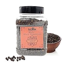 Fusion Select Whole Black Peppercorns - Premium Spice for Cooking & Seasoning Meat, Soups, Stir-Fried Dishes, Sauces - Fresh Refill for Pepper Grinders - Natural, Non-GMO - Double Flip Lid Jar - 7oz