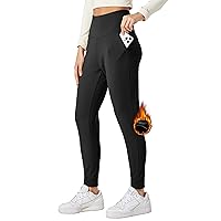Willit Women's Fleece Lined Jogger Pants Zipper Pockets Water Resistant Winter Hiking Sweatpants Thermal Running High Waisted
