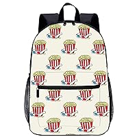 Popcorn and Eyeglass Laptop Backpack for Men Women 17 Inch Travel Daypack Lightweight Shoulder Bag