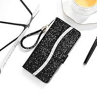 Ultra Slim Case for Samsung Galaxy Note 20 Ultra Glitter Powder Horizontal Flip Leather Case with Card Slots & Holder & Lanyard Phone Back Cover (Color : Black)