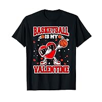 Cute Basketball Lover Heart Dabbing Valentines Day Boys Kids T-Shirt