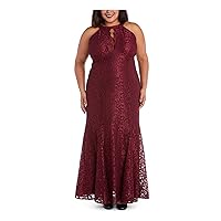 Womens Scalloped Fit & Flare Gown Off-Shoulder Strapless Dress