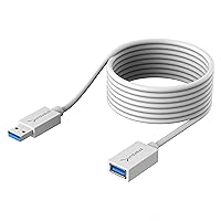 SABRENT USB 3.0 Extension Cable 22AWG A Male to A Female, 10 Feet [White] for Data Transfer/Charging, Compatible with PCs, Laptops, Printers (CB-301W)