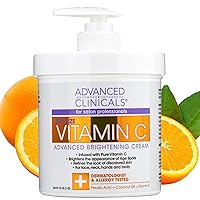 Vitamin C Cream. Advanced Brightening Cream. Anti-aging cream for age spots, dark spots on face, hands, body. Large 16oz.