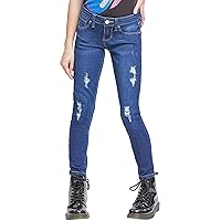 YMI Girls Mid-Rise Basic 1-Button Skinny Jean