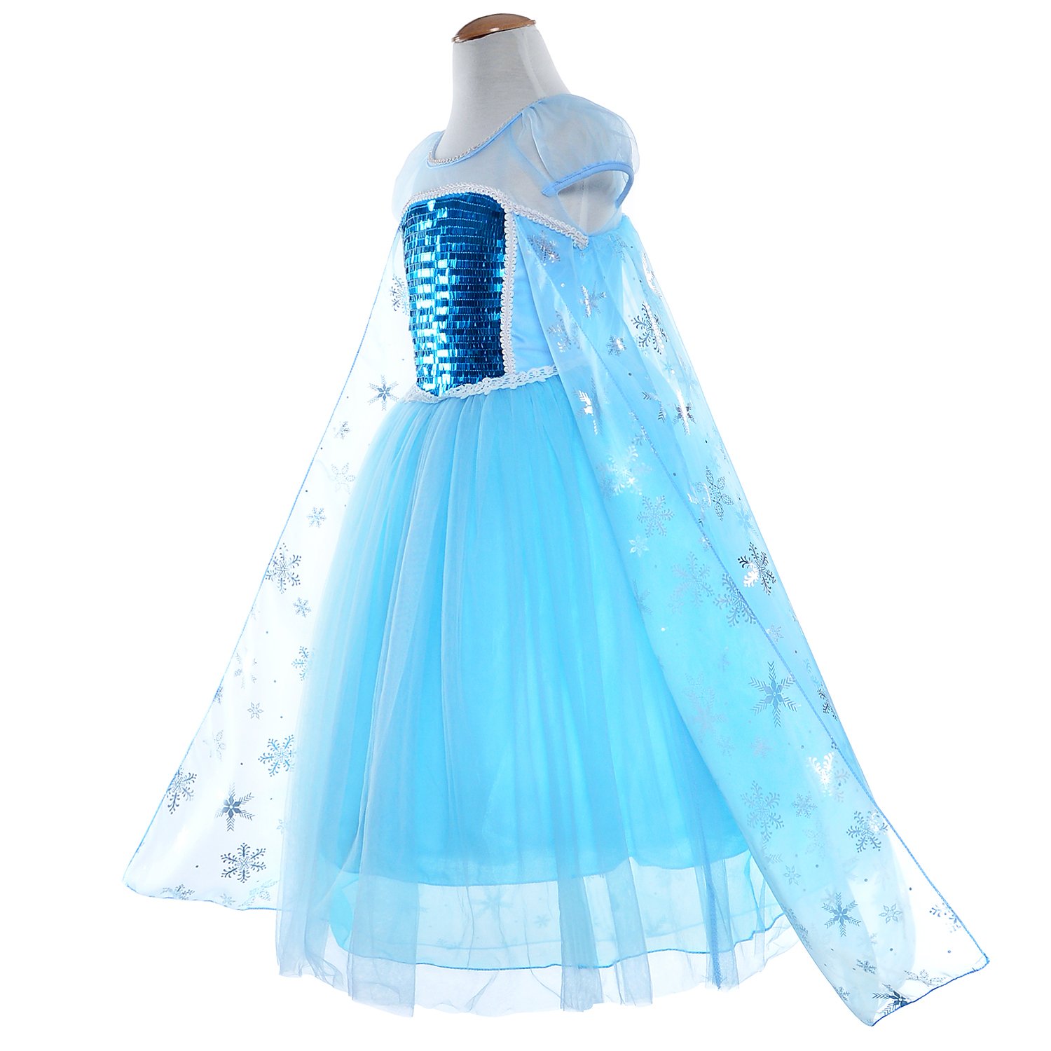 Party Chili Princess Costumes Birthday Dress Up For Little Girls with Crown,Mace,Gloves Accessories 3-12 Years