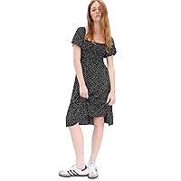 GAP Women's Short Sleeve Square Neck Midi Dress