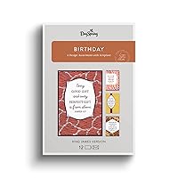 DaySpring - Birthday - Every Good Gift - 4 Animal Print Design Assortment with Scripture - 12 Happy Birthday Boxed Cards & Envelopes (U0058)