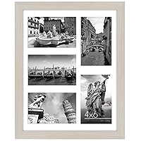 Americanflat 11x14 Collage Picture Frame in Light Wood - Displays Five 4x6 Frame Openings or One 11x14 Frame Without Mat - Engineered Wood, Shatter Resistant Glass, Includes Hanging Hardware for Wall