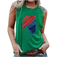 Black of Friday Deals 2024 Home Summer Patriotic Tank Tops for Women Fashion Sleeveless Tshirts Loose Fit Casual USA Flag Star Stripe Tees Blouse