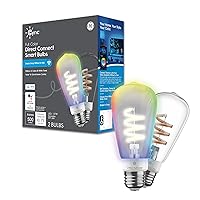 CYNC ST19 Smart LED Light Bulbs, Room Décor Aesthetic Color Changing WiFi Lights, LED Indoor Edison Style Light Bulbs, Works with Amazon Alexa and Google (2 Pack)