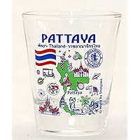 Pattaya Thailand Landmarks and Icons Collage Shot Glass
