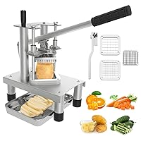 French Fries Machine, Heavy Commercial Vertical Household Manual Slicer, Equipped with 2 Replacement (1/2 Inch and 1/4 Inch Blades) and 1 Storage Tray, Potato Cutter for French Fries