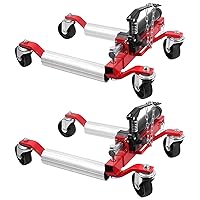 2 Pack Hydraulic Car Wheel Dolly Jack 1500LBS Heavy Duty Rollers with Foot Pedal for Tire Auto Repair Moving