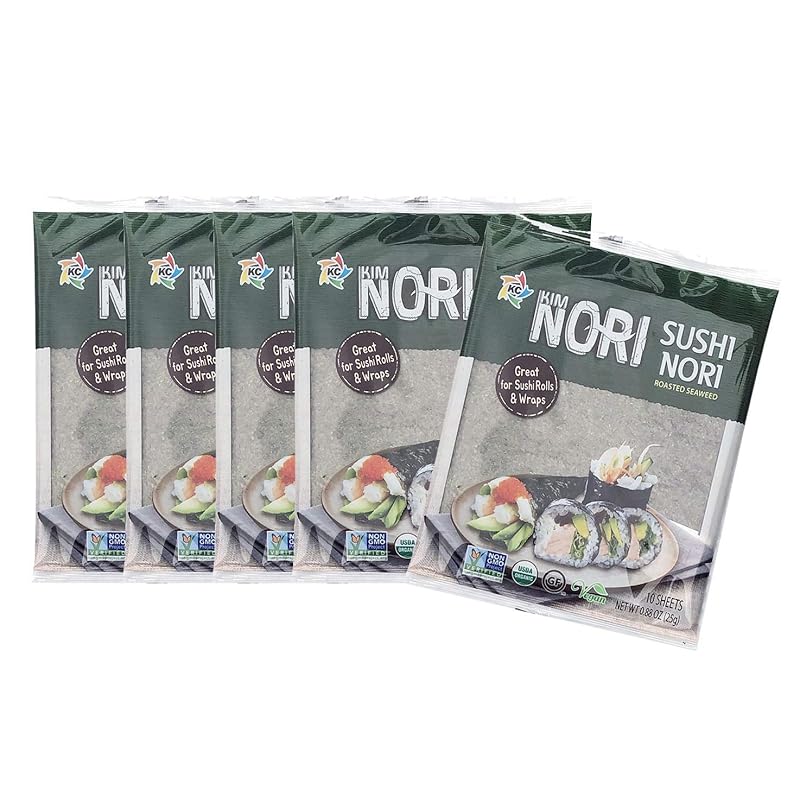  KIMNORI Sushi Nori Seaweed Sheets – 10 Full Size USDA