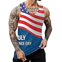 Mens Sleeveless Graphic Tank Tops Summer Quick Dry Gym Workout Patriotic T-Shirts American Flag Independence Day Shirts