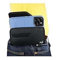 Nite Ize Nylon Cell Phone Pouch for iPhone 15 Pro Max /14 13 12 11 Pro Max,14 Plus Rugged, Heavy Duty, Strong Holster Belt Clip Holder, Compatible (Otterbox Defender/Commuter) Case On (Sideways)