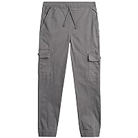 Boys' Cargo Pants - Casual Stretch Twill Jogger Pants - Cargo Pocket Pants for Boys (8-16)