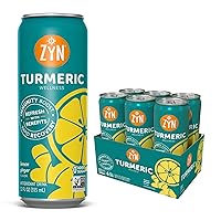 Turmeric Antioxidant Energy Drink by ZYN | 6 Pack | Lemon Ginger | Low Calorie & No Added Sugar | Energy Turmeric Drinks for Inflammation Turmeric Drinks with Curcumin, Piperine, Vitamin C & Zinc | Plant-Based Formula