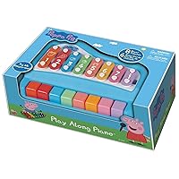 Peppa Pig: Play Along Piano - 2-in-1 Paino & Xylophone, 8 Notes & Keys, Includes: 4 Song Cards & 2 Mallets, Educational Music Toys for Toddlers & Preschoolers, No Batteries Required, Kids Ages 3+