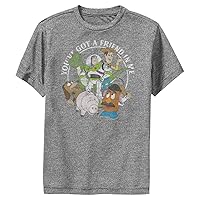 Disney Kid's Toy Story Group T-Shirt, Charcoal Heather, Large