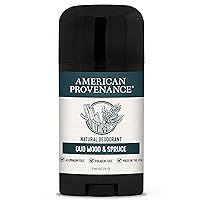 American Provenance Aluminum Free Natural Deodorant For Women and Men - Oud Wood and Spruce - 24 Hour Odor Protection - Cruelty Free - Made in the USA (1 pack)