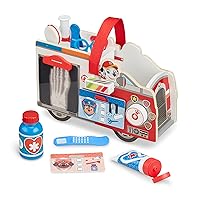 Melissa & Doug PAW Patrol Marshall's Wooden Rescue EMT Caddy (14 Pieces) - PAW Patrol Take-Along Pretend Play First Responder Rescue Kit, PAW Patrol Toddler Toy For Girls And Boys Ages 3+