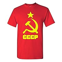 CCCP Soviet Union Russia USSR Hammer Sickle Adult Red T-Shirt Tee