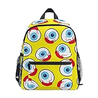 My Daily Kids Backpack Funny Eyeballs Yellow Nursery Bags for Preschool Children