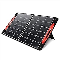 DNA MOTORING Foldable Solar Panel 100W Power Supply for RV Outdoors Camping Travel Home Emergency, with Kickstands,TOOLS-00285,Black/Red