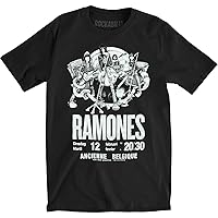 Ramones T Shirt Belgique Live Band Logo Official Eco Mens Black