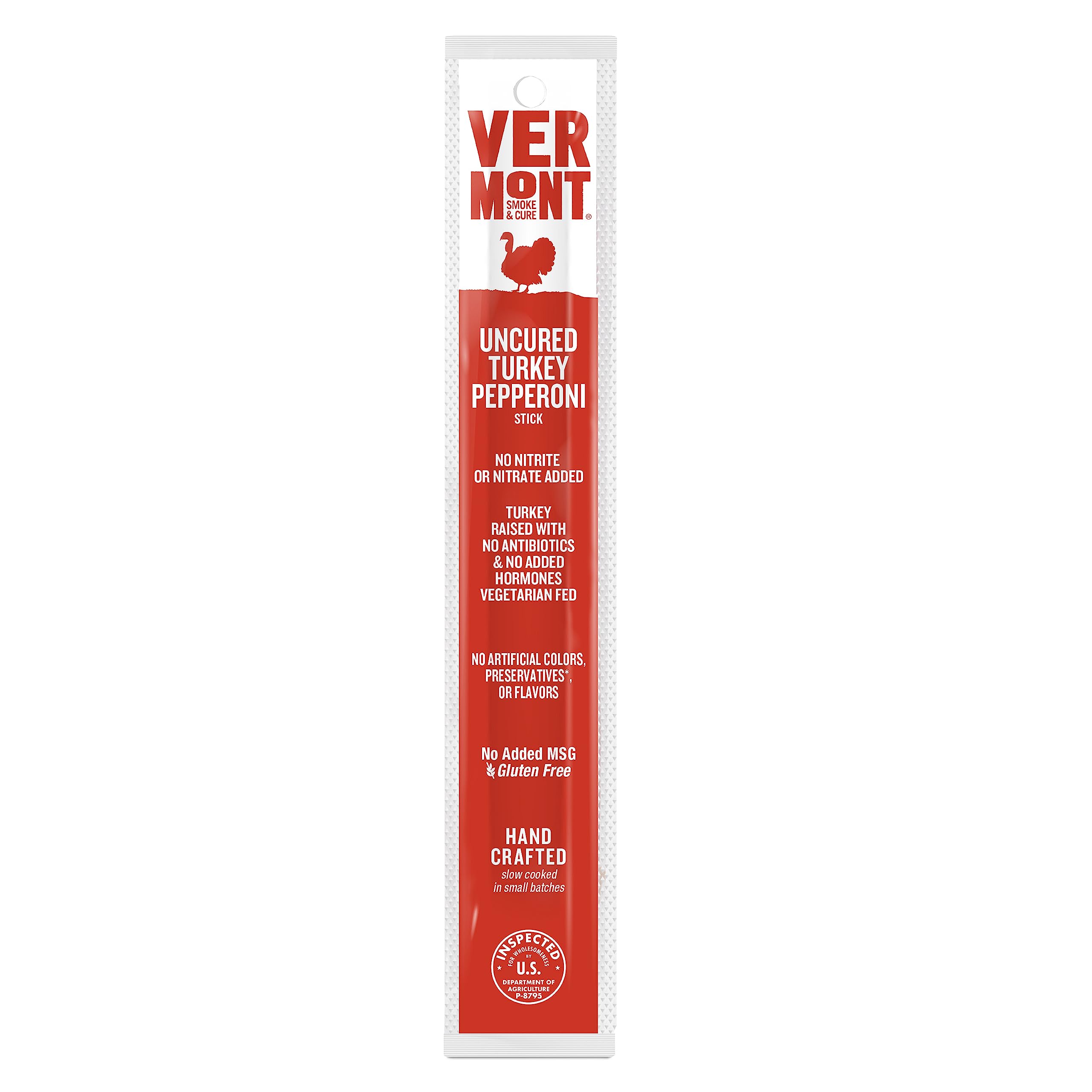 Snack Sticks by Vermont Smoke & Cure – Uncured Pepperoni – Turkey – Healthy Meat Protein – 1oz Jerky Sticks – 24 count carton