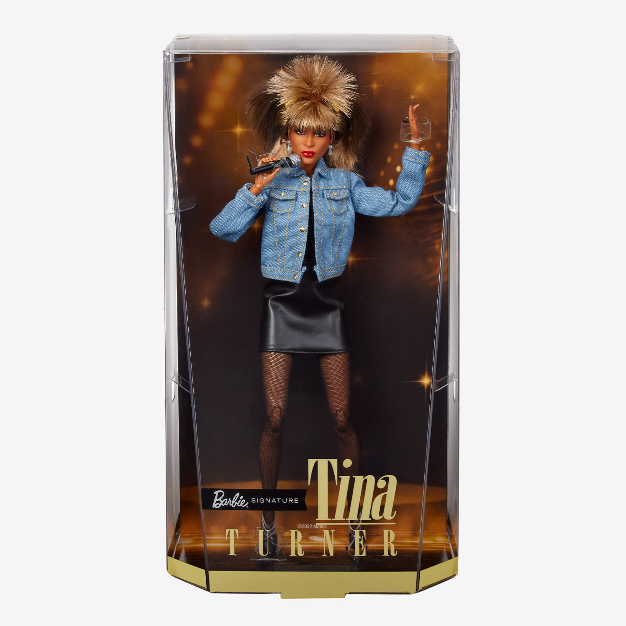 Barbie Signature Tina Turner Barbie Doll in ‘90s Fashion and Accessories with Microphone Accessory, Gift for Collectors