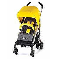 Diono Flexa Umbrella Stroller from Infant to Toddler, Freestanding Slim Fold, Lightweight Umbrella Stroller with Canopy, XL Storage Basket, Yellow Sulphur