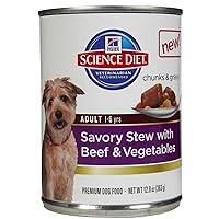 Hill'S Science Diet Adult Savory Stew Canned Dog Food - Beef & Vegetables - 12.8 Oz - 12 Pk