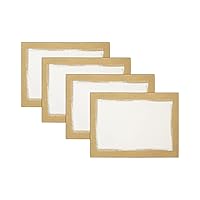Villeroy & Boch Metallic Brushstroke Modern Linen Placemat Set, 14 Inches x 20 Inches, Set of 4, Ivory and Gold