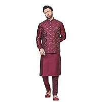 Indian Traditional Designer Groom Wedding Ethnic Kurta Pyjama With Jacket Outfit For Men