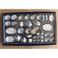 1/12 Scale Dollhouse Miniatures Porcelain Set Soup Tureens Bowls Spoons Vases Set