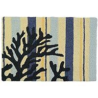 20 x 30 in. Blue Coral on Weathered Boards Accent Rug