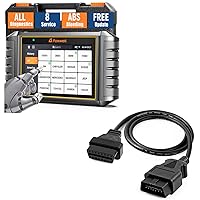 Foxwell NT726 OBD2 Scanner and OBDII 16PIN Diagnostic Extension Convert Cable, All System Code Reader Car Diagnostic Tool, 8+ Maintenance