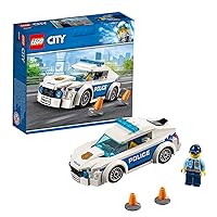 City Police Patrol Toy Car, Cop Minifigure & Accessories, Police Toys for Kids