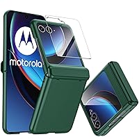 CENMASO for Motorola Razr Plus Case, Razr Plus Case with Hinge Protection & Built-in Screen Protector, Slim Full-Body Rugged Anti-Scratch Shockproof Cover Case for Moto Razr + 2023-Green