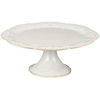 French Perle Pedestal Cake Plate, Medium, White -